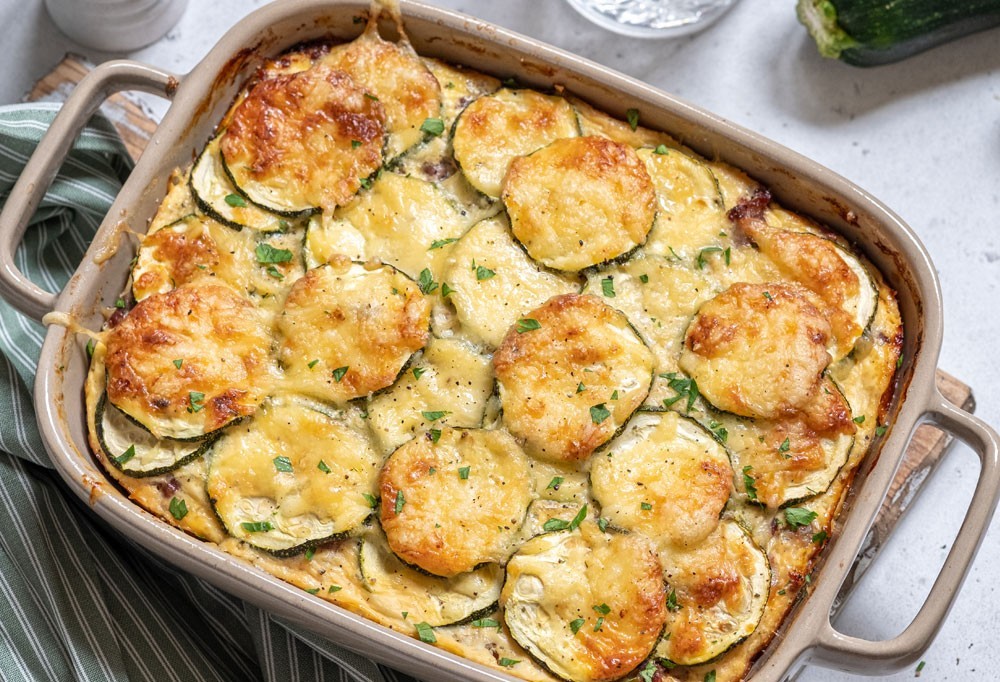 Gratin de courgettes et basilic thaï